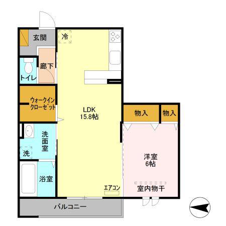 プレミアージュ(1LDK/2階)の間取り写真