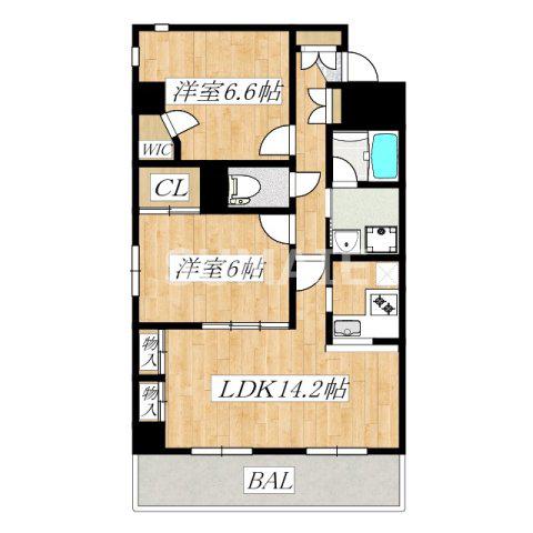 カーサドルチェ(2LDK/4階)の間取り写真