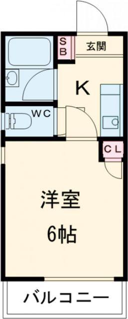 シャルマンフジ諏訪ノ森(1K/3階)の間取り写真