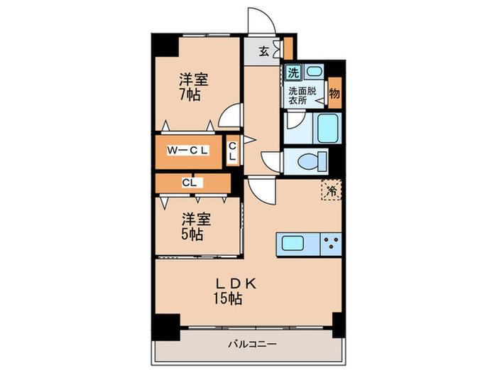 ビビアンパレス桜川公園(2LDK/7階)の間取り写真