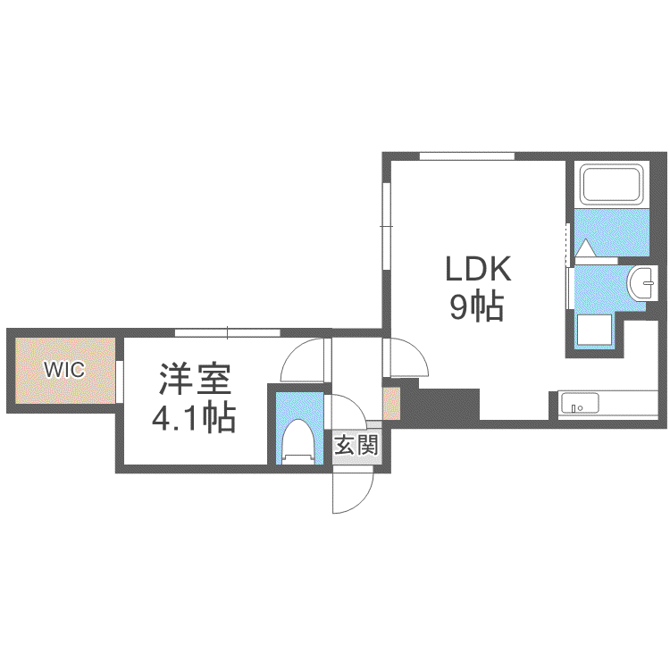 ガルボ中島公園(1LDK/2階)の間取り写真