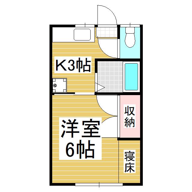 エステートみのわ(1K/2階)の間取り写真