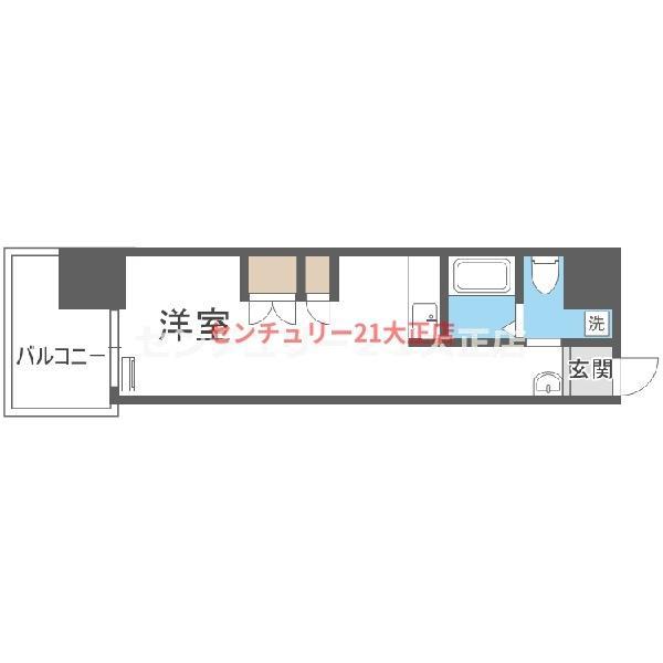 インザグレイス弁天町(ワンルーム/9階)の間取り写真