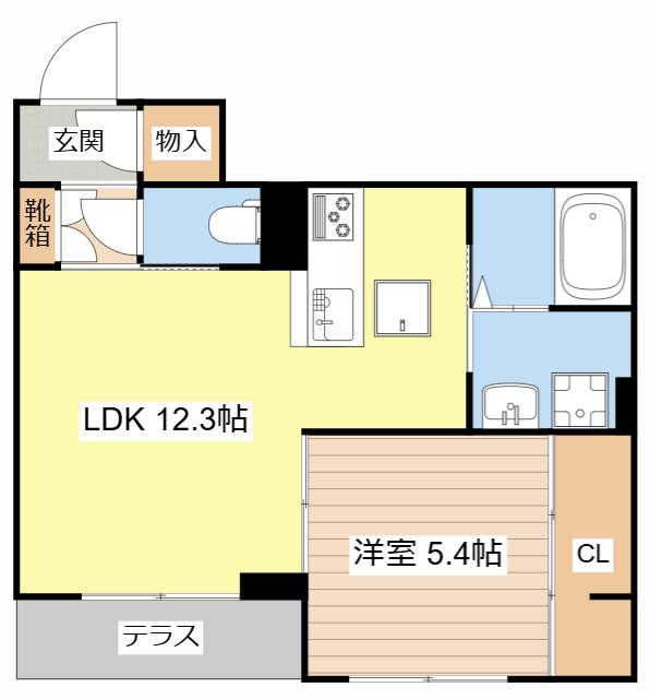 シャーメゾン SAI(1LDK/1階)の間取り写真