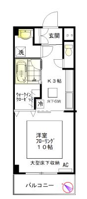 M2マンション(1K/2階)の間取り写真