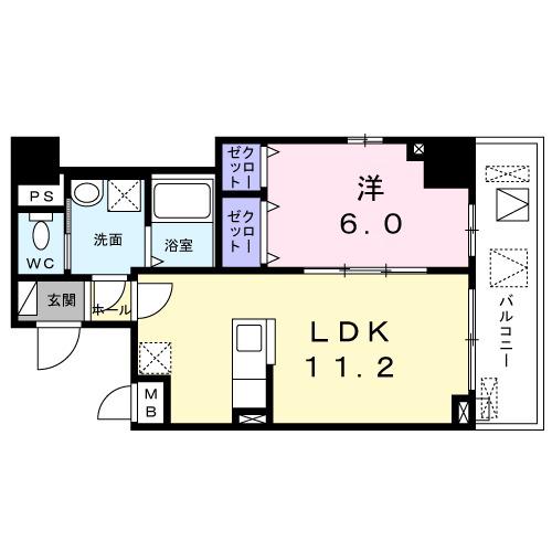 ムーンヒルズ大阪(1LDK/3階)の間取り写真