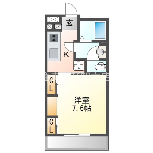 リブリ・東陽(1K/2階)の間取り写真