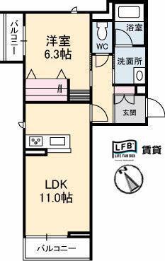 シャーメゾンエリゼ(1LDK/3階)の間取り写真
