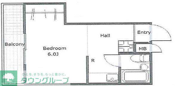 アローハイツ上北沢(1K/2階)の間取り写真