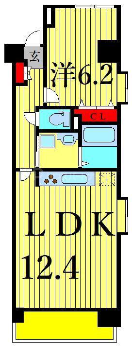 KDXレジデンス葛西(1LDK/5階)の間取り写真