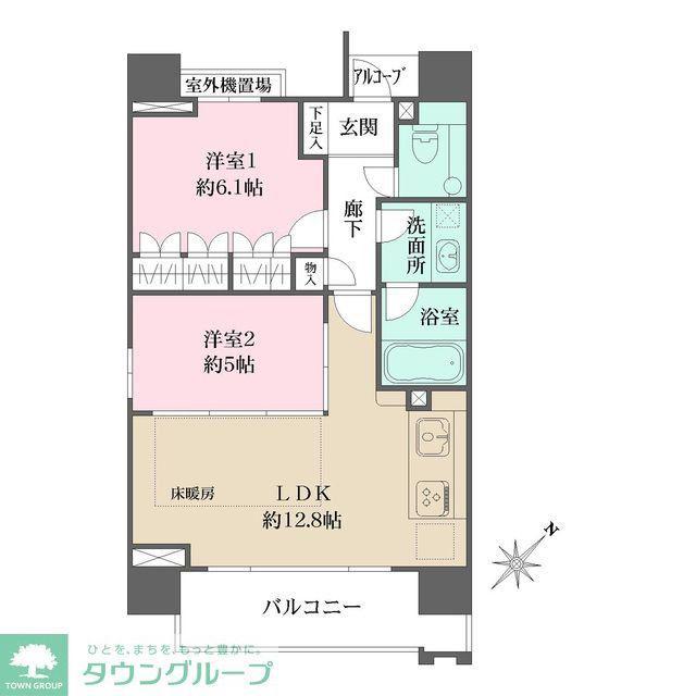 ファミールグラン銀座4丁目オーセンティア(2LDK/10階)の間取り写真