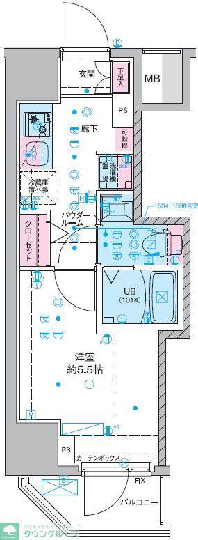 GENOVIA西千葉II(1K/5階)の間取り写真