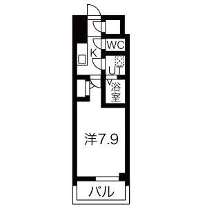 エスリード金山プルミエ(1K/9階)の間取り写真