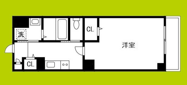 ブラン花園町(1K/8階)の間取り写真