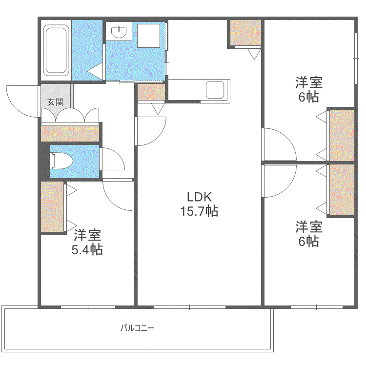 ZABO HILLS MIKAHO(3LDK/4階)の間取り写真