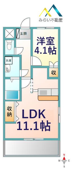 クリフ・リーベル壱番館(1LDK/1階)の間取り写真