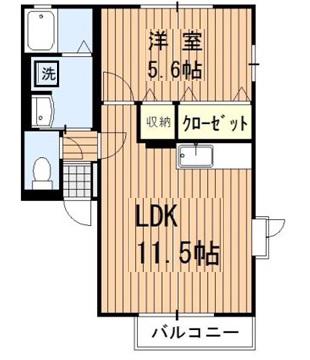 プロップルメゾンB(1LDK/1階)の間取り写真