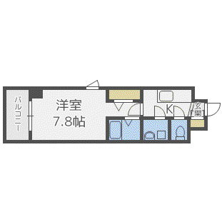 パルク博多駅南(1K/6階)の間取り写真