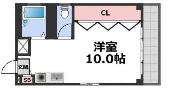 レジェンド光(ワンルーム/2階)の間取り写真