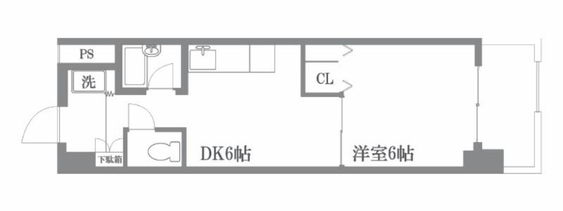 小金井本町ビル(1DK/3階)の間取り写真