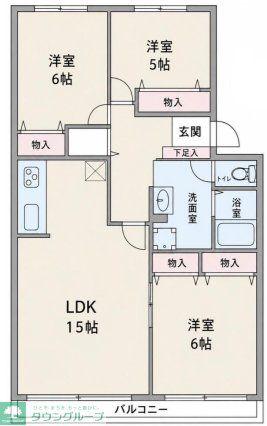 ライオンズマンション西川口第3(3LDK/1階)の間取り写真