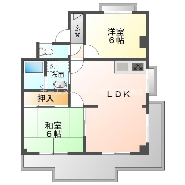 レジデンス羽田(2LDK/7階)の間取り写真