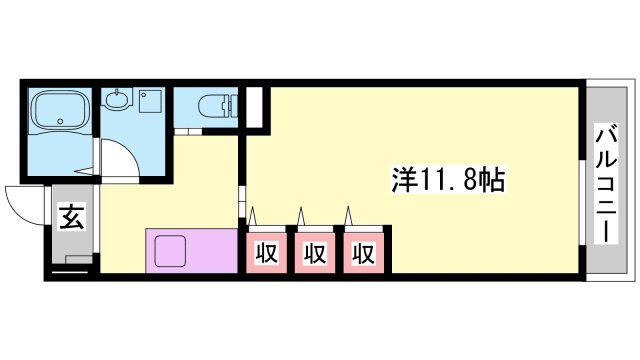 MAISON BLANC(1K/2階)の間取り写真