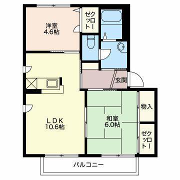ファーストステップY(2LDK/2階)の間取り写真