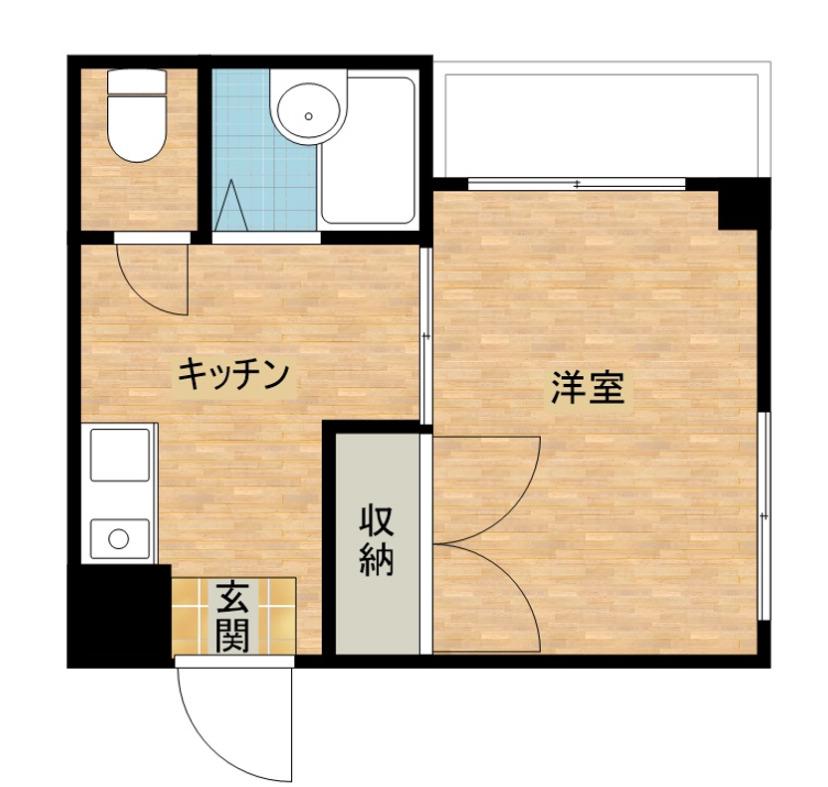 エクセレント中村(1DK/2階)の間取り写真
