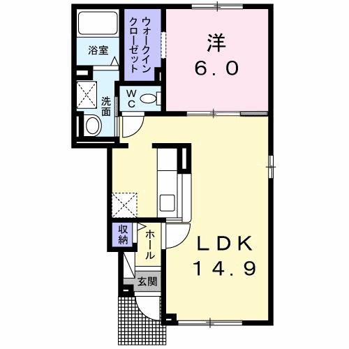 プリムラーノ(1LDK/1階)の間取り写真