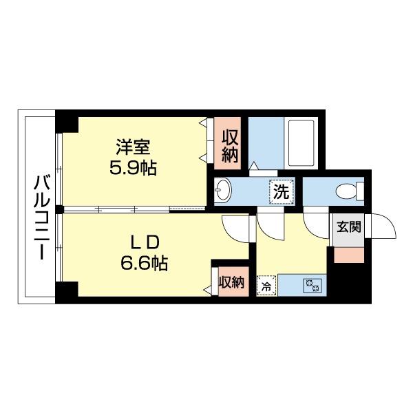 WILLDO笹口(2K/5階)の間取り写真
