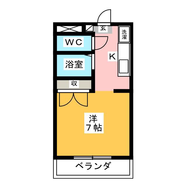 ガーデンヒルズ春日(1K/3階)の間取り写真