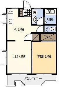 メゾンセンチュリー(1LDK/2階)の間取り写真