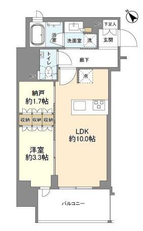 ルジェンテ武蔵小山アベニュー(1SLDK/3階)の間取り写真