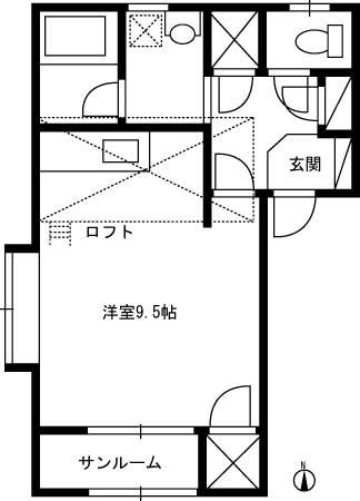 メゾンシャルマン(ワンルーム/2階)の間取り写真