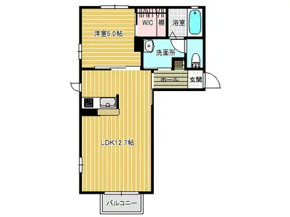 メゾンペスカA(1LDK/2階)の間取り写真