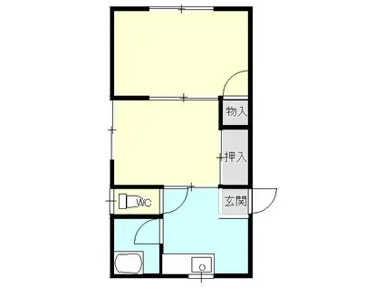 大畑アパート(1K/1階)の間取り写真