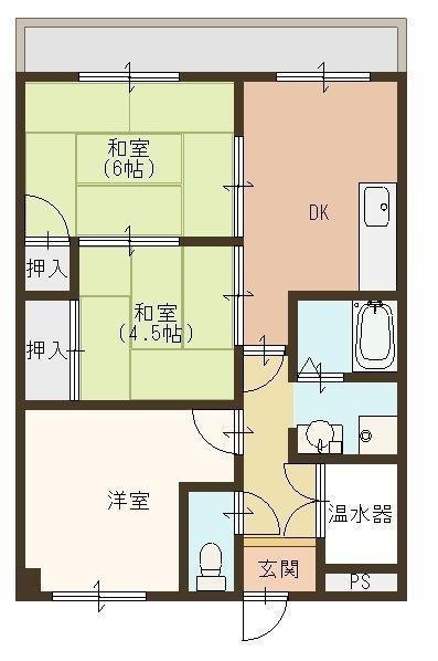 西村マンション(3DK/2階)の間取り写真
