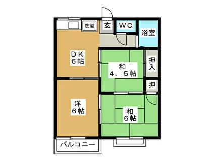 コーポ鈴木(3DK/2階)の間取り写真
