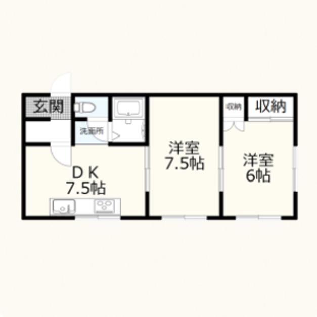 APPLAUSE A(2DK/2階)の間取り写真