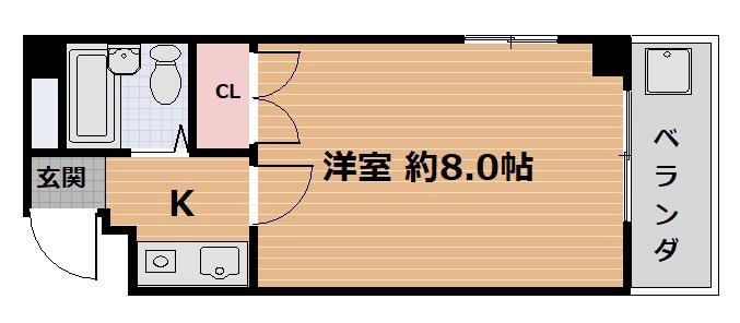 エスポワール川向(1K/3階)の間取り写真