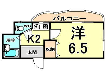 クレールオオトシ(1K/2階)の間取り写真