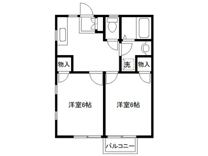 ヴェールU(2DK/2階)の間取り写真