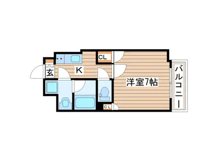 エルスタンザ広瀬通RESIDENCE(ワンルーム/5階)の間取り写真