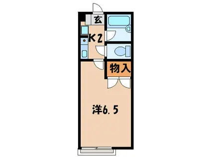 小豆坂シャンテ(1K/2階)の間取り写真