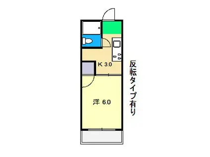 サンライフ福井(1K/2階)の間取り写真