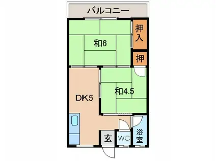 南本マンション(2DK/2階)の間取り写真