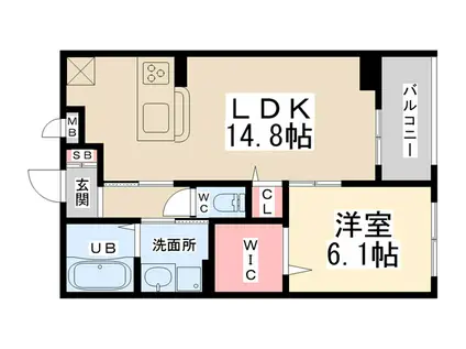 ミツボシヤマモトビレッジ(1LDK/1階)の間取り写真