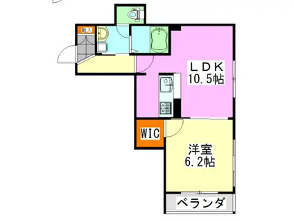 サンライズ船橋884(1LDK/2階)の間取り写真