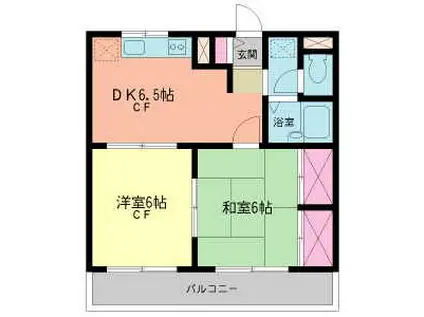 タウンハウス南藤沢(2DK/3階)の間取り写真